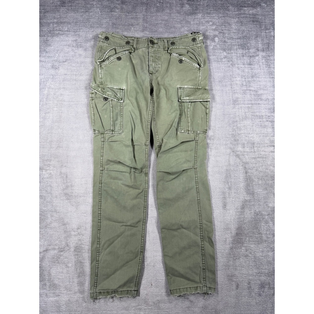 American Eagle Pants Womens 2 Olive Green Cargo Low Rise Sloughy Skinny Utility